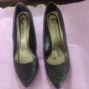 Black glitter shoes